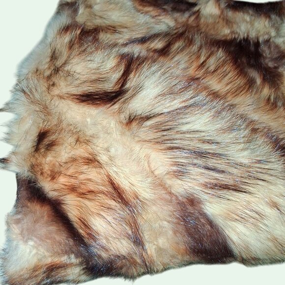 Vintage Fur Brown Beige Muff Purse Coinpurse Snap Closure Gorgeous - Picture 3 of 12